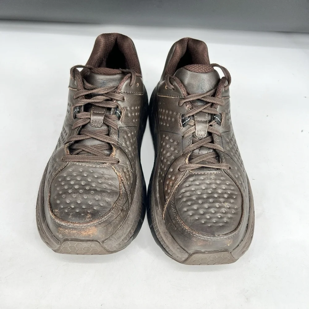 Hoka One One Gaviota LTR Brown Mens‎ Size 9 Leather Sneakers Shoes
